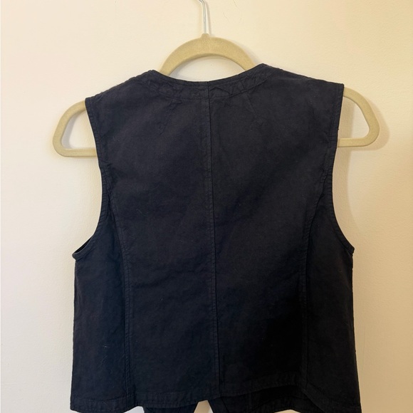Toast Cotton Linen Canvas Waistcoat Top - Picture 3 of 4